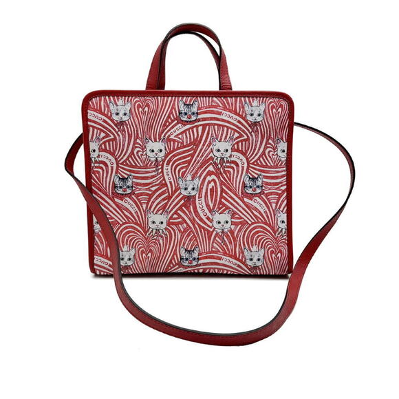 Gucci Handbags - Gucci Bag by Yuko Higuchi Leather Cat Red White